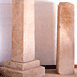 1 Stele a obelisco con iscrizioni in caratteri greci, appartenenti a un monumento commemorativo, area sacra Balate, V sec. a.C. 