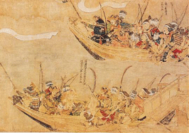 raffigurazione della flotta di Kubilai Khan 