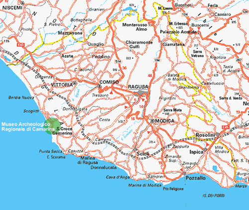 cartina della provincia di Ragusa