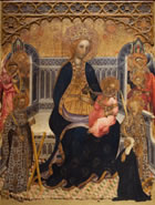 10 - Pedro Serra (attr.) Madonna in trono col Bambino tra le Sante Eulalia e Caterina d’Alessandria, inizi sec. XV